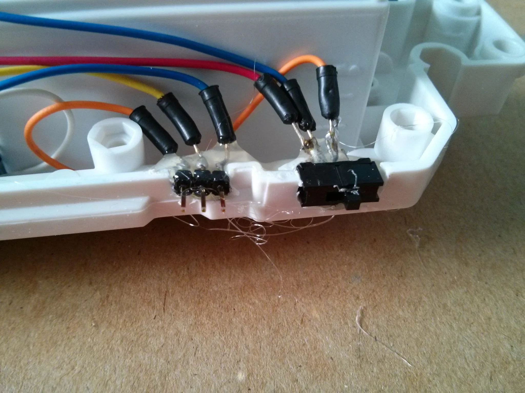 Aux firing control soldered and glued into place.