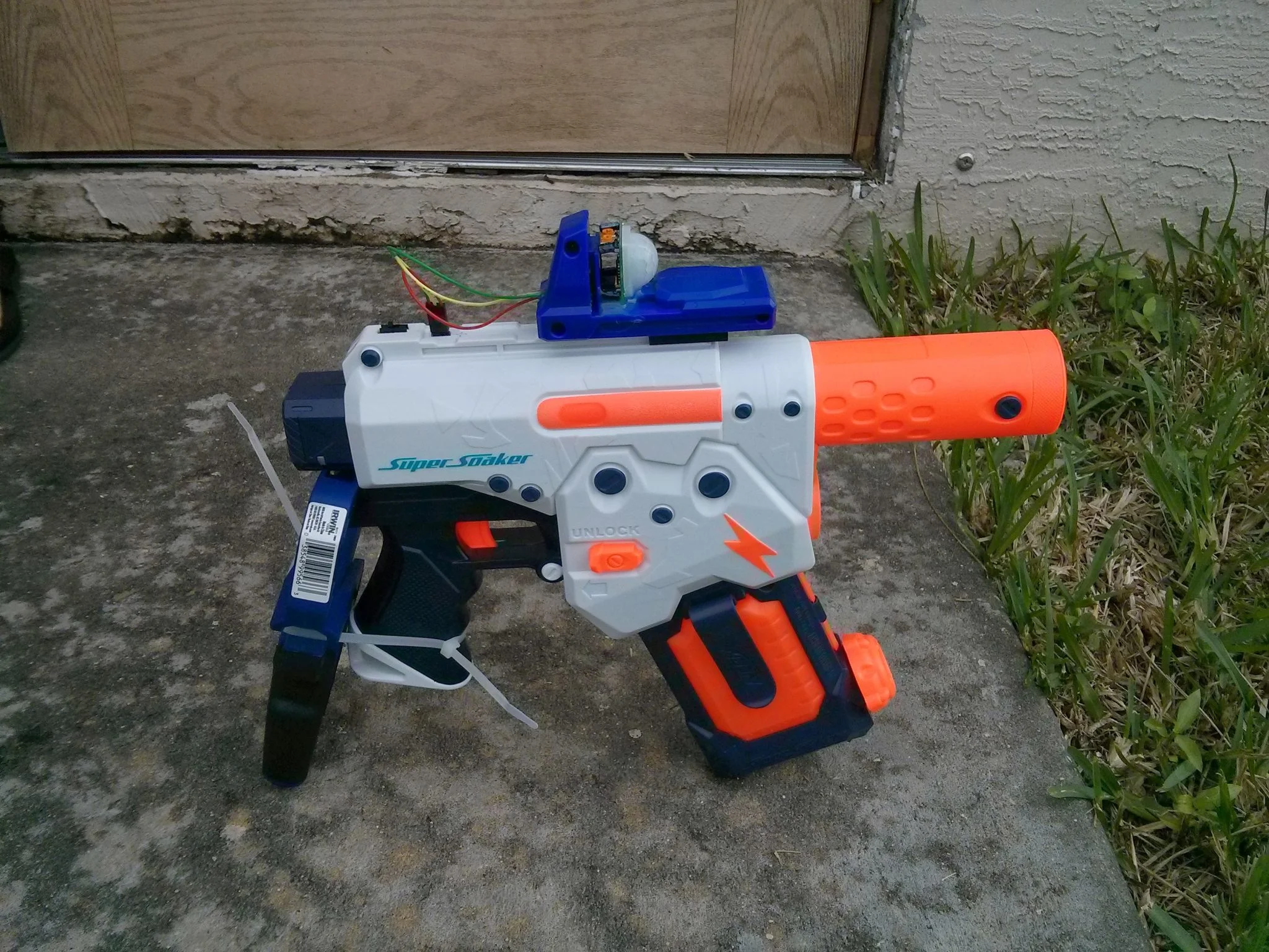 Clamp zip-tied to the back for a tri-pod configuration.